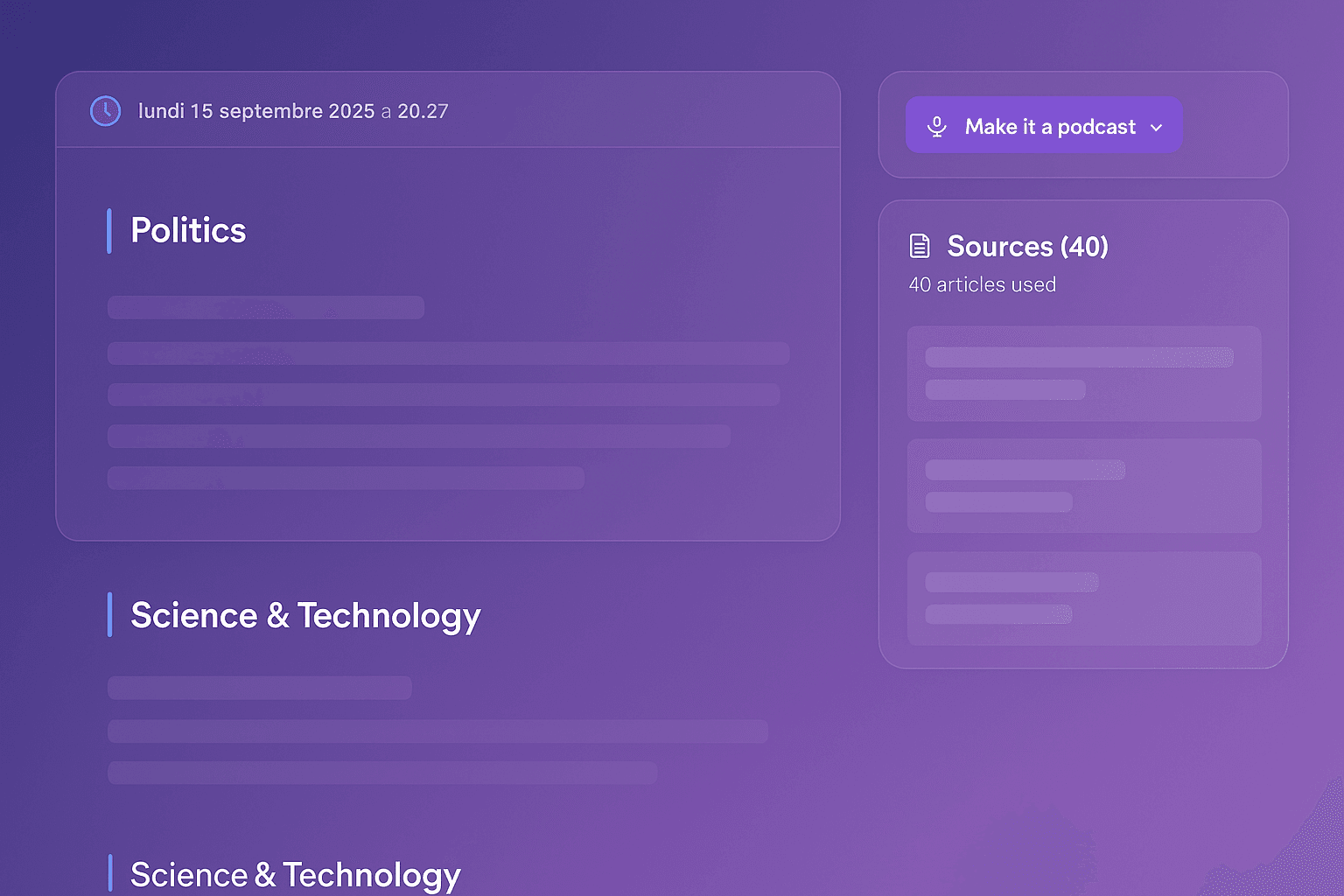 ReFeed Product Mockup - Daily Brief Interface